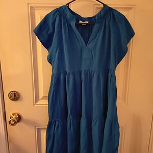 Blue Short Sleeve Dress